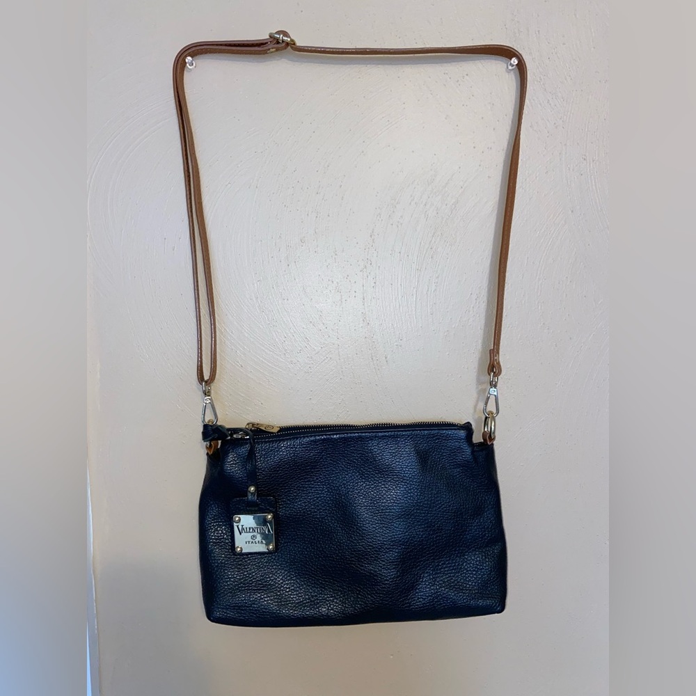💋💋Valentina black pebble leather purse